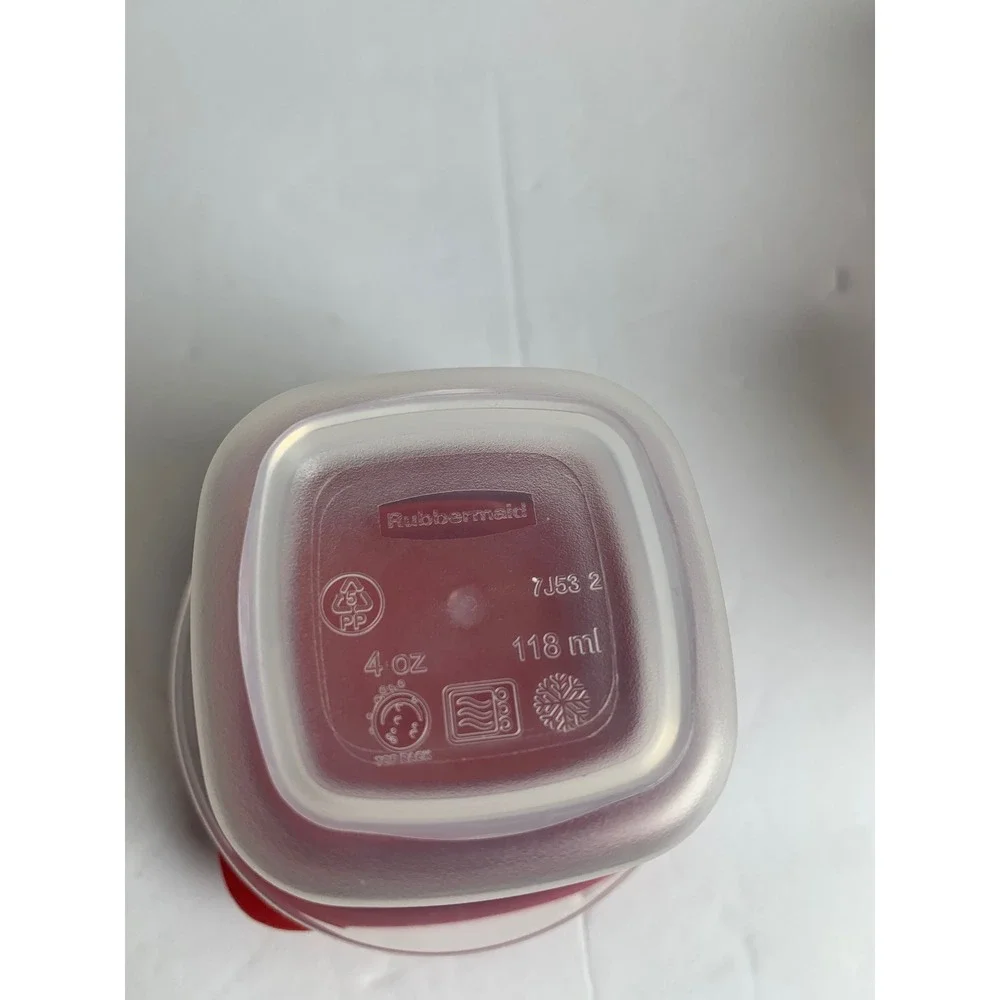 Rubbermaid TakeAlongs 4oz‎ Small Snack Food Storage Containers Red Lids Set of 3